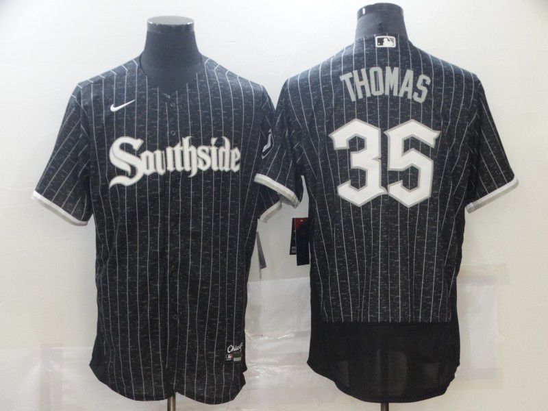 Men Chicago White Sox #35 Thomas City Edition Black Elite Nike 2021 MLB Jerseys->women mlb jersey->Women Jersey